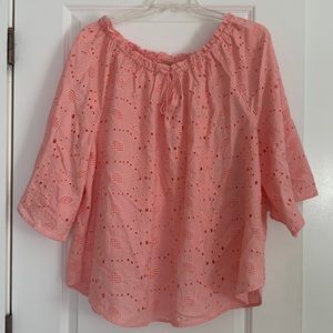 Peach Pink Peasant Blouse